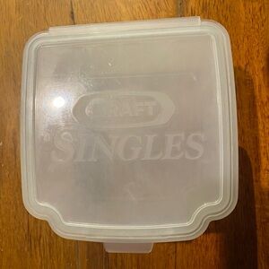 Vintage Kraft Singles Clear Storage hinged reusable Container